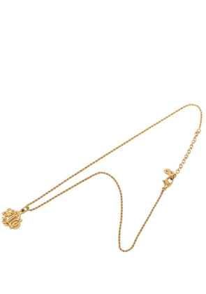 Christian Dior Pre-Owned 20th Century Gold Plated Logo Pendant Necklace costume necklace