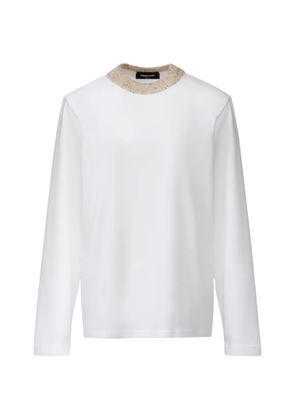 Fabiana Filippi contrast-trim long-sleeve T-shirt - White