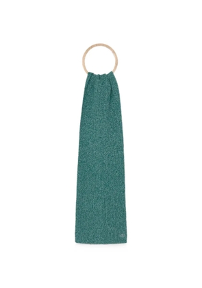 Lacoste ribbed-knit logo-patch scarf - Green
