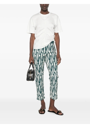 Liviana Conti abstract-print elasticated-waistband trousers - White