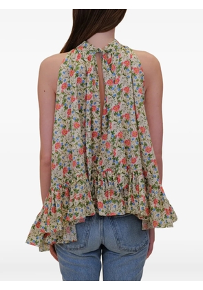 AZEEZA Plath ruffled-hem blouse - Neutrals