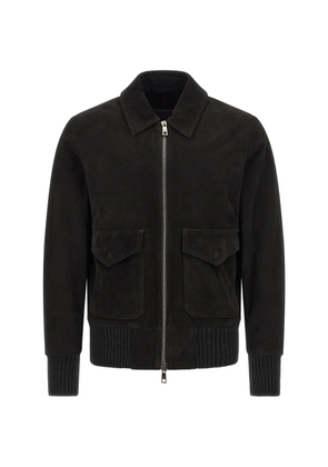 Giorgio Brato suede-finish zip-up jacket - Black