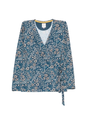 PIP STUDIO floral-print wrap top - Blue
