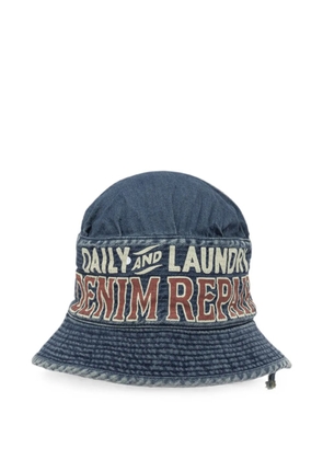 KAPITAL Laundry logo-print bucket hat - Blue
