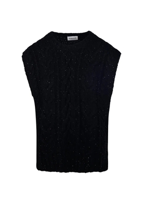 P.A.R.O.S.H. cable-knit sequin-embellished vest - Black