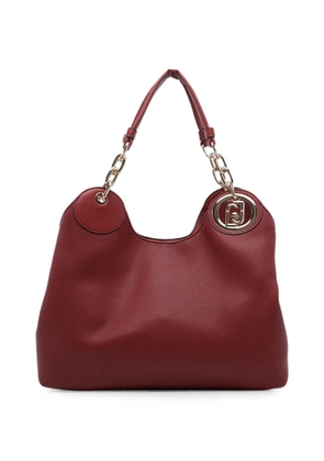 LIU JO logo-plaque pebbled shoulder bag - Red