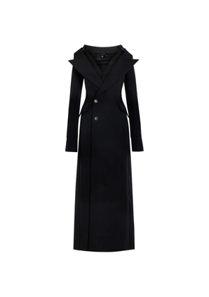 A.W.A.K.E. Mode double-breasted off-shoulder coat - Black