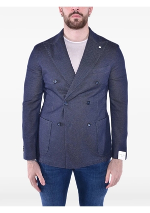 L.B.M. 1911 double-breasted textured jacket - Blue