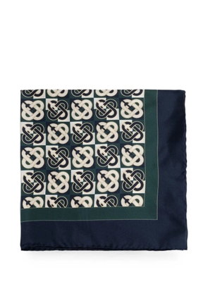Casablanca monogram-print silk scarf - Green