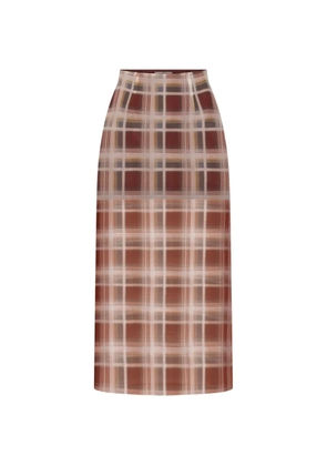 FRAME plaid organza maxi skirt - Red