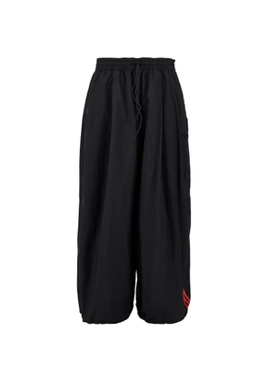Y-3 logo-print drawstring-waist trousers - Black