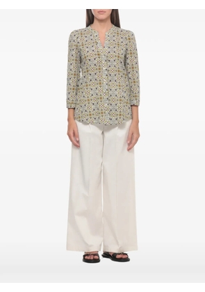 EMME V-neck printed shirt - Brown
