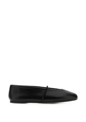 Miu Miu logo-embossed leather ballet flats - Black