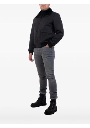 Poche Paris shearling-collar bomber jacket - Grey