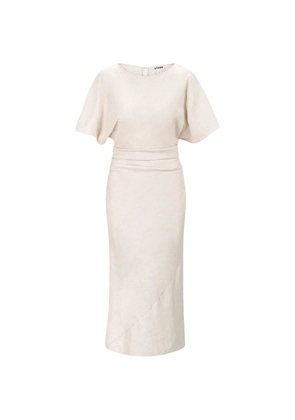 STAUD Amelie ruched-waist dress - Neutrals