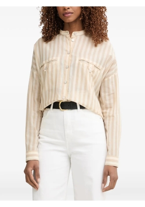 Benetton striped button-up shirt - Neutrals