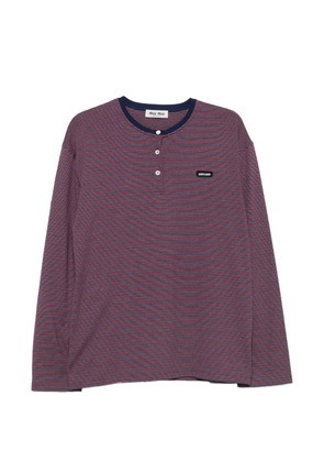 Miu Miu striped long-sleeve henley top - Red