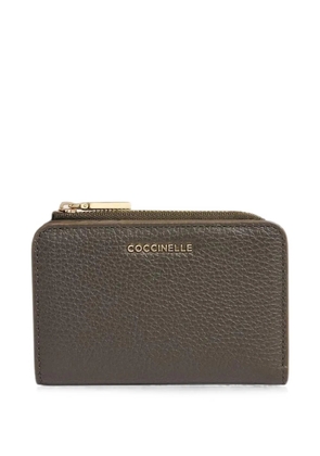 Coccinelle small Metallic grained-leather wallet - Brown