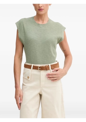 Benetton ribbed-trim vest - Green