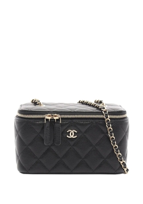 CHANEL Pre-Owned 2021-2026 Small Quilted Caviar Vanity Case With Chain crossbody bag - Black