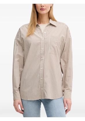 Benetton vertical-stripe chest-pocket shirt - Neutrals