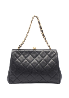 CHANEL Pre-Owned 1994-1996 Quilted Caviar Kisslock shoulder bag - Black