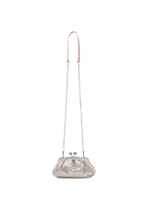 Weekend Max Mara crystal-embellished leather clutch bag - Grey