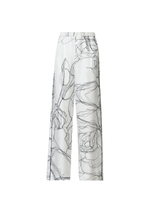Fabiana Filippi floral-print silk trousers - White