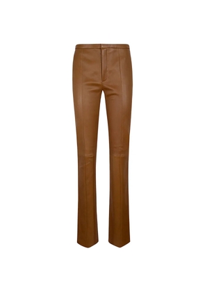 Stouls seam-detail leather trousers - Neutrals