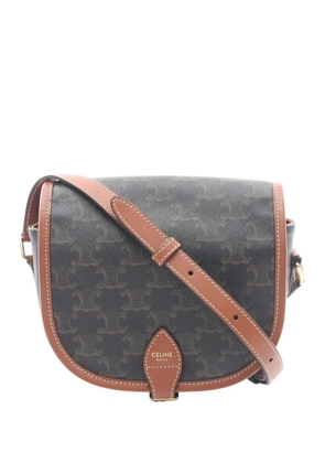 Celine Pre-Owned 2010-2026 Medium Triomphe Coated Canvas Folco crossbody bag - Brown