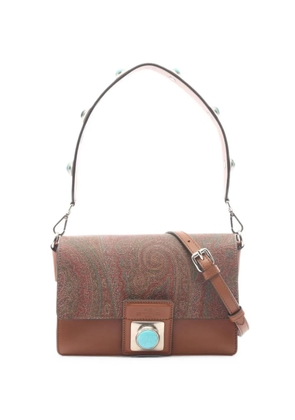 Etro Pre-Owned Paisley stone-embellished shoulder bag - Brown