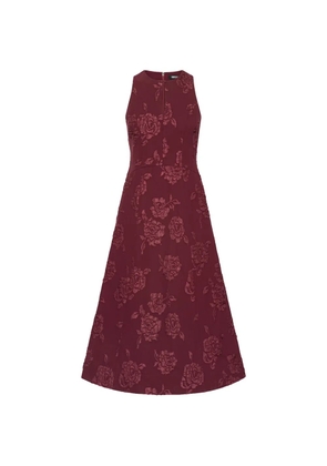 ROTATE BIRGER CHRISTENSEN jacquard flared dress dark red