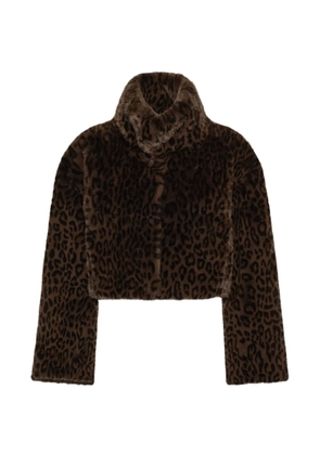 ROTATE BIRGER CHRISTENSEN faux-fur crop jacket - Brown