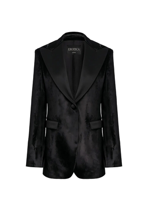 DONDUP velvet-effect single-breasted blazer - Black