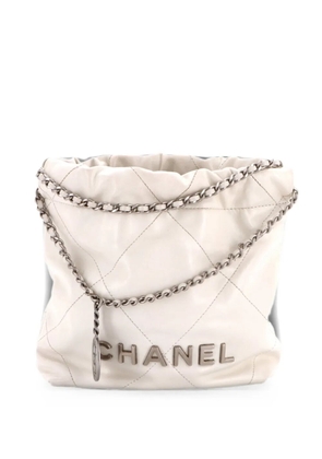 CHANEL Pre-Owned 22 Chain Hobo Quilted Calfskin Mini crossbody bag - White