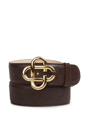 Casablanca monogram-embossed calf leather belt - Brown
