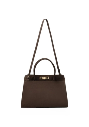 Fabiana Filippi large suede twist-lock tote bag - Brown