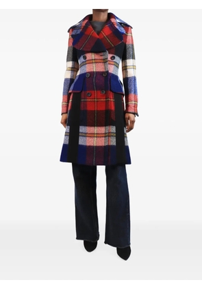 Prada Pre-Owned double-breasted plaid coat - Black