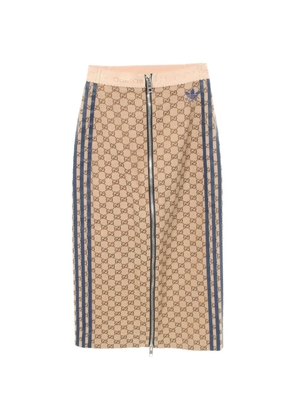 Gucci Pre-Owned × adidas GG canvas skirt - Neutrals