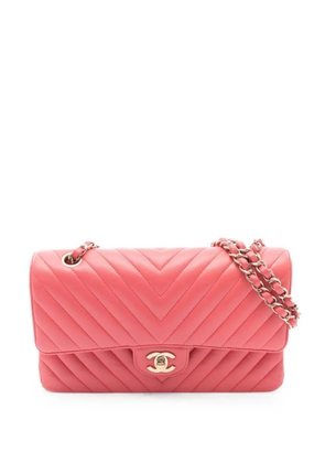 CHANEL Pre-Owned 2017-2018 Chevron V-stitch flap shoulder bag - Pink