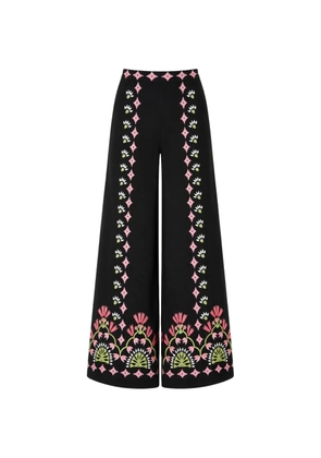 Temperley London Rosalba embroidered palazzo pants - Black