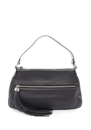 CHANEL Pre-Owned 2003-2004 logo fringe shoulder bag - Black