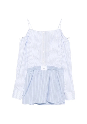 Alexander Wang striped off-shoulder mini dress - Blue