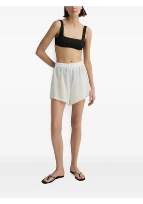 BONDI BORN Cremona sheer-voile shorts - White