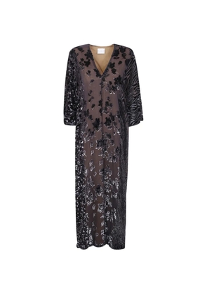 Pierre-Louis Mascia patchwork-pattern burnout-effect maxi dress - Black
