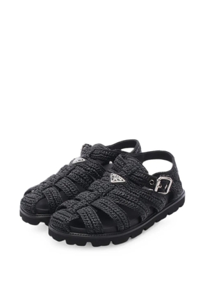 Prada Pre-Owned 2010s crochet fisherman sandals - Black