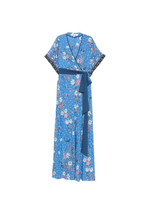 Dvf Vintage floral-print wrap maxi dress - Blue