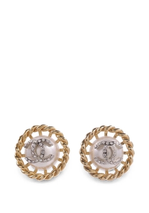 CHANEL Pre-Owned CC faux-pearl earrings - Gold