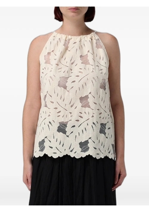 Emporio Armani floral-lace top - White