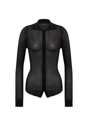 DONDUP ribbed-knit long-sleeve cardigan - Black